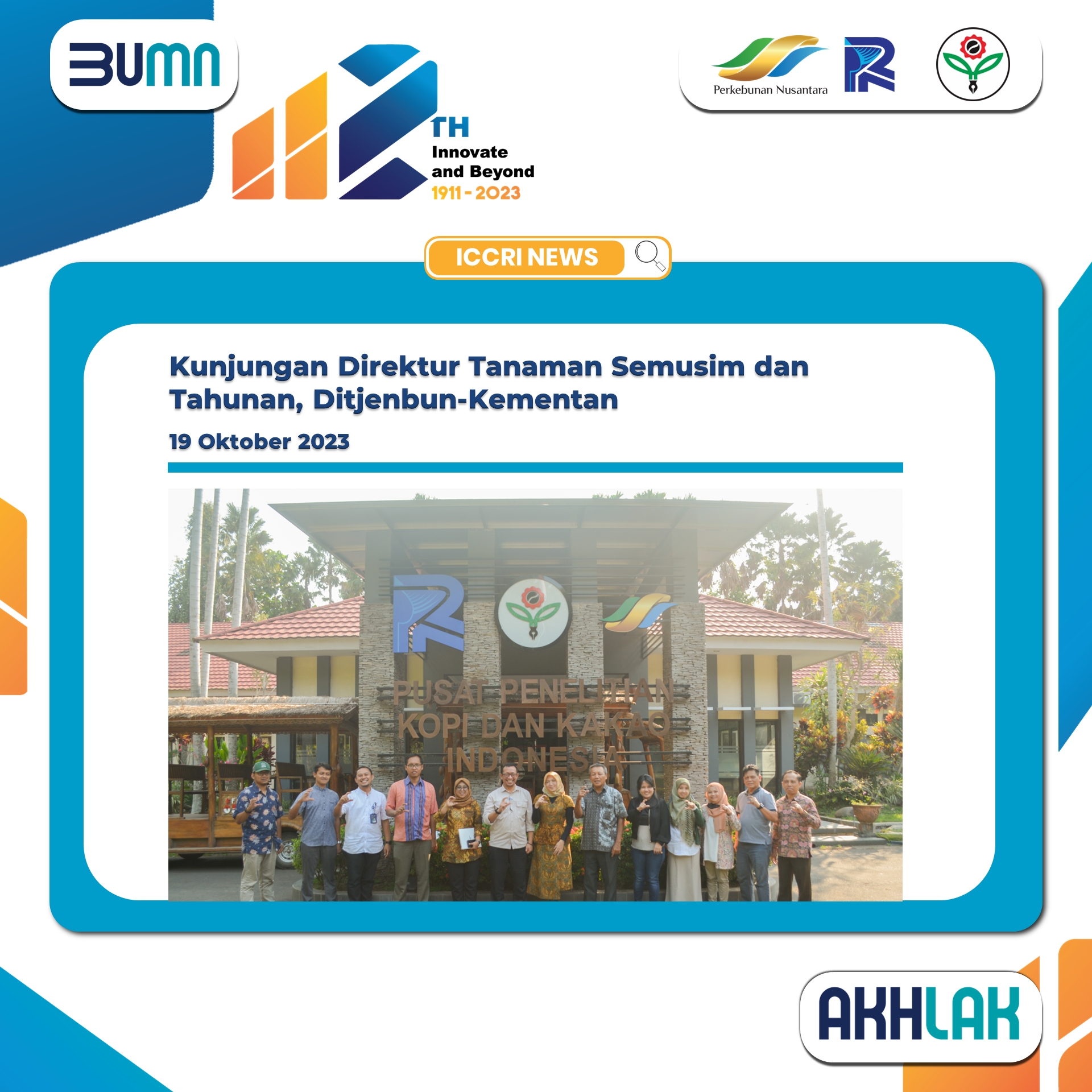 Kunjungan Direktur Tanaman Semusim dan Tahunan, Ditjenbun, Muhammad Rizal Ismail, SP., MSi.